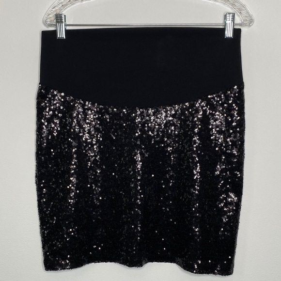 PinkBlush Black Sequin Skirt - Picture 1 of 7
